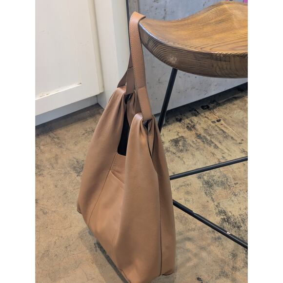 Lucky Brand Large Leather Satchel Tote VACHETTA Brown 0313DM0124 Chic Hobo - Picture 6 of 13